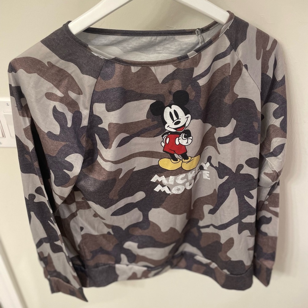 Long Sleeve Mickey Mouse Camouflage Shirt
